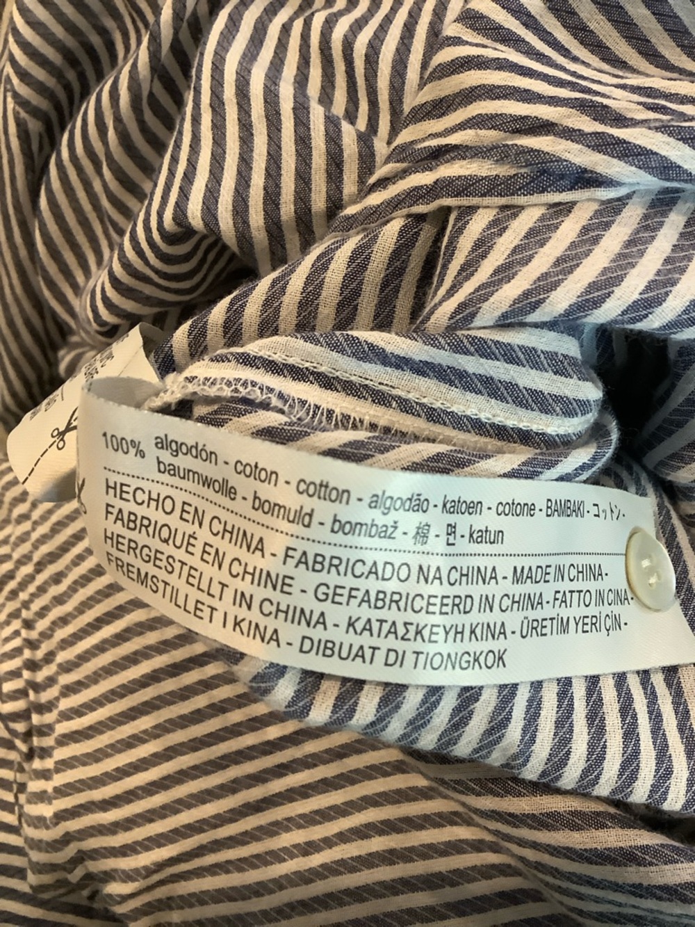 OYSHO 100% Cotton Blue/White Striped Coastal Grandma Beachy Maxi Dress M - Picture 7 of 8